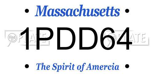 1PDD64 Massachusetts License Plate