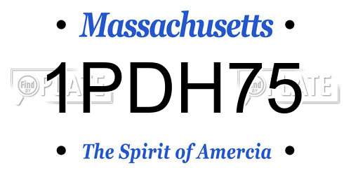 1PDH75 Massachusetts License Plate