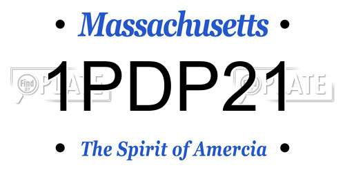 1PDP21 Massachusetts License Plate