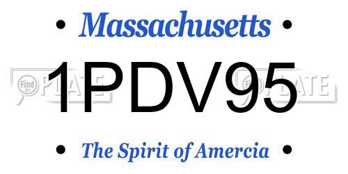 1PDV95 Massachusetts License Plate
