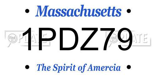 1PDZ79 Massachusetts License Plate