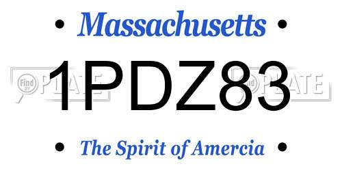 1PDZ83 Massachusetts License Plate