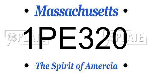 1PE320 Massachusetts License Plate