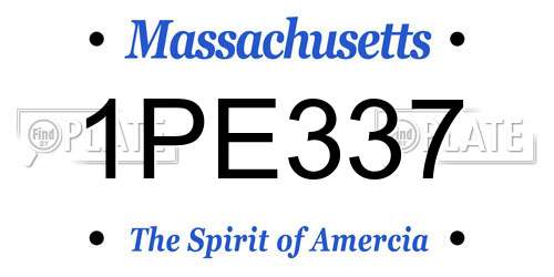 1PE337 Massachusetts License Plate