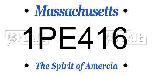 1PE416 Massachusetts License Plate