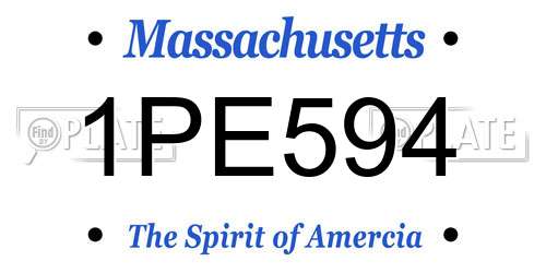 1PE594 Massachusetts License Plate