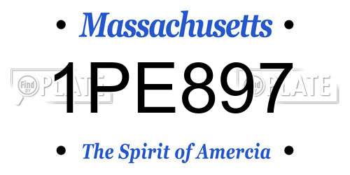 1PE897 Massachusetts License Plate