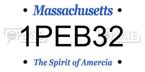 1PEB32 Massachusetts License Plate