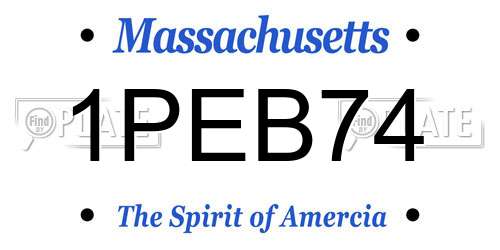 1PEB74 Massachusetts License Plate