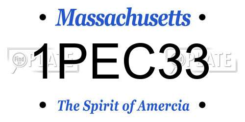 1PEC33 Massachusetts License Plate