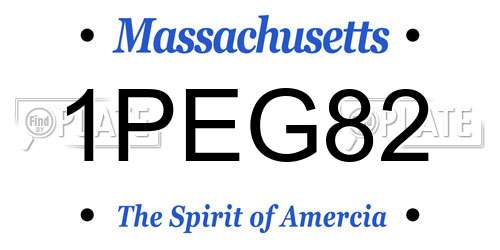 1PEG82 Massachusetts License Plate