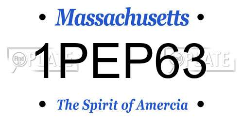 1PEP63 Massachusetts License Plate