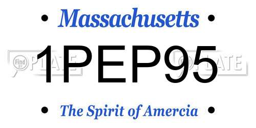 1PEP95 Massachusetts License Plate