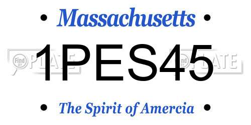 1PES45 Massachusetts License Plate
