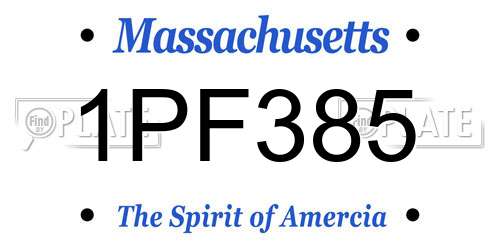 1PF385 Massachusetts License Plate