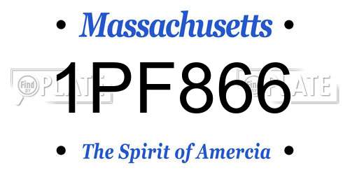 1PF866 Massachusetts License Plate