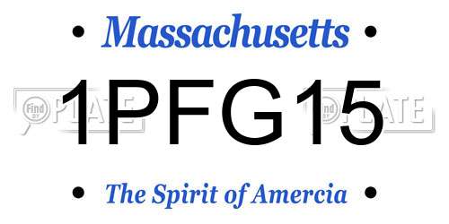 1PFG15 Massachusetts License Plate