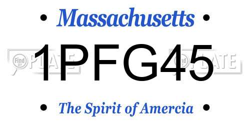 1PFG45 Massachusetts License Plate