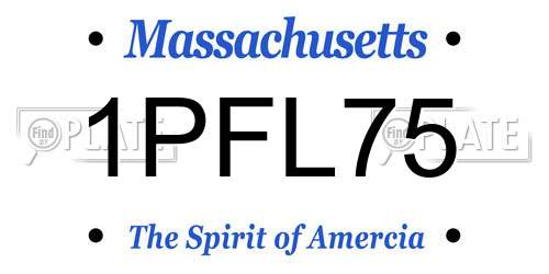 1PFL75 Massachusetts License Plate