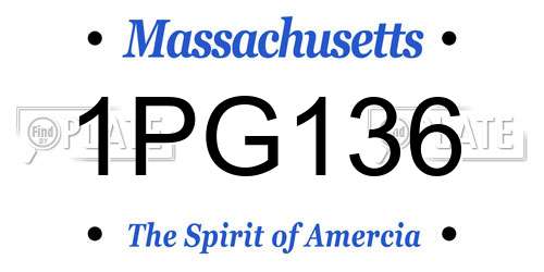 1PG136 Massachusetts License Plate