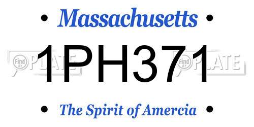 1PH371 Massachusetts License Plate