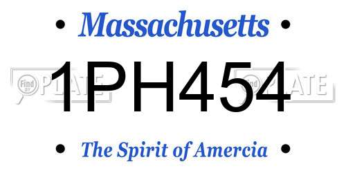 1PH454 Massachusetts License Plate