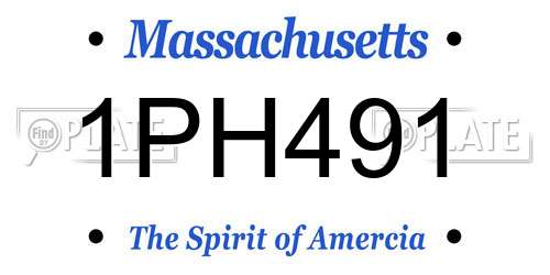 1PH491 Massachusetts License Plate