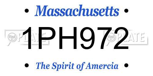 1PH972 Massachusetts License Plate