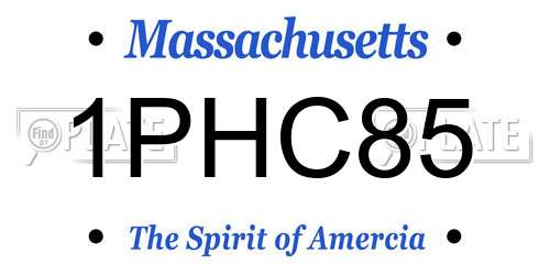 1PHC85 Massachusetts License Plate