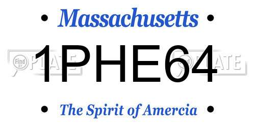 1PHE64 Massachusetts License Plate