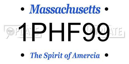 1PHF99 Massachusetts License Plate