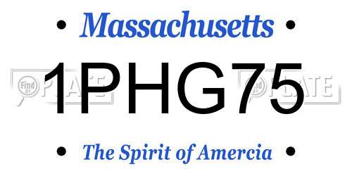 1PHG75 Massachusetts License Plate