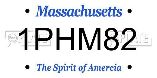 1PHM82 Massachusetts License Plate