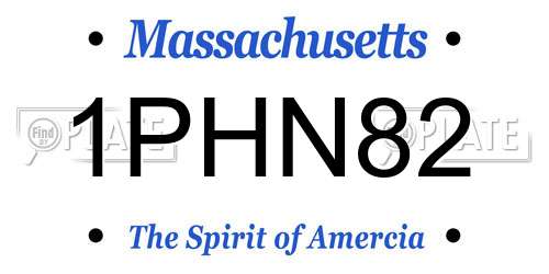 1PHN82 Massachusetts License Plate