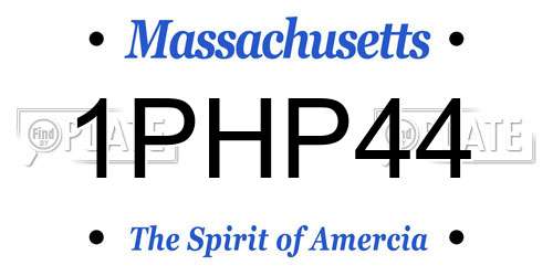 1PHP44 Massachusetts License Plate