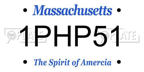 1PHP51 Massachusetts License Plate