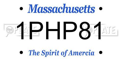 1PHP81 Massachusetts License Plate