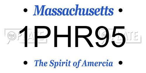 1PHR95 Massachusetts License Plate