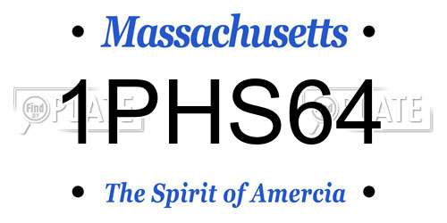 1PHS64 Massachusetts License Plate