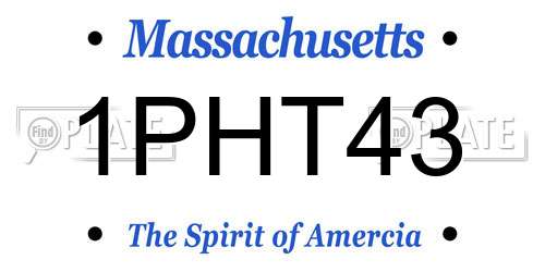 1PHT43 Massachusetts License Plate