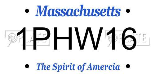 1PHW16 Massachusetts License Plate