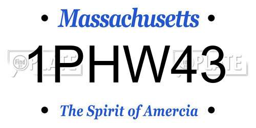 1PHW43 Massachusetts License Plate
