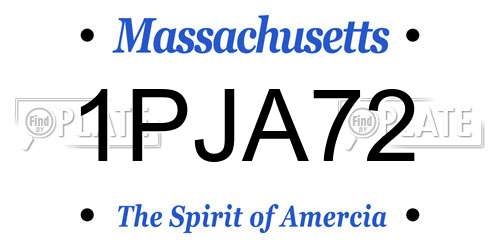 1PJA72 Massachusetts License Plate