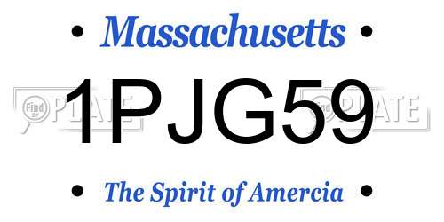 1PJG59 Massachusetts License Plate