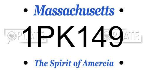 1PK149 Massachusetts License Plate