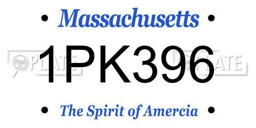1PK396 Massachusetts License Plate