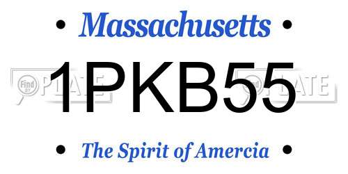 1PKB55 Massachusetts License Plate