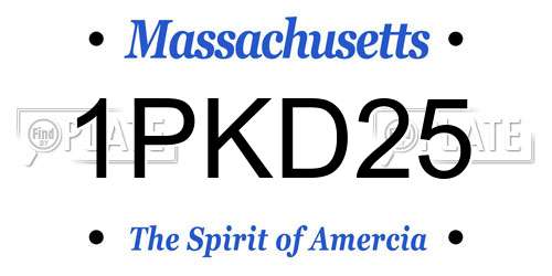 1PKD25 Massachusetts License Plate