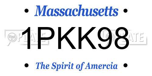 1PKK98 Massachusetts License Plate