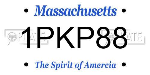 1PKP88 Massachusetts License Plate